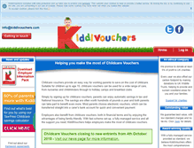 Tablet Screenshot of kiddivouchers.com